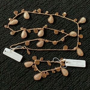 NWT Ann Taylor rose gold necklace and bracelet.